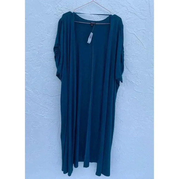 Torrid Womens Short Sleeve Open Front Fitflare Duster Cardigan Sweater Blue 6 - Picture 1 of 11